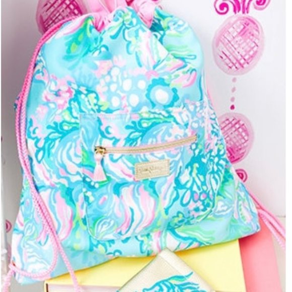lilly pulitzer drawstring backpack